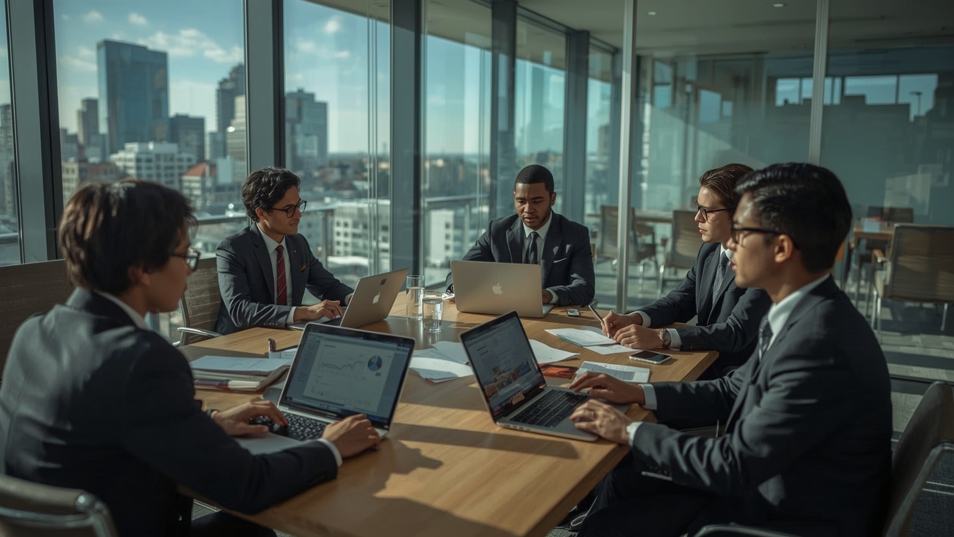 Professional audit team meeting